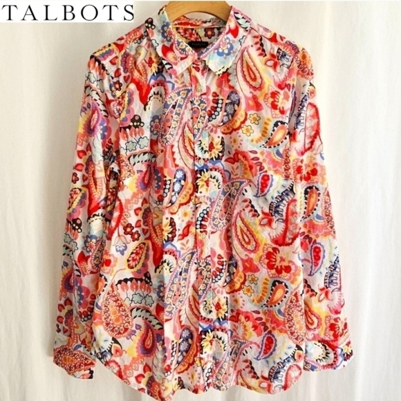 Talbots Multi-Colour Paisley Blouse - Picture 1 of 16